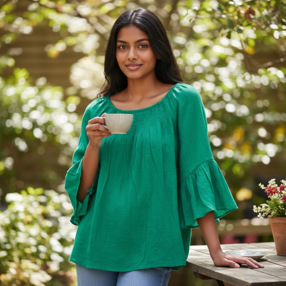 Chico's Vibrant Green Blouse